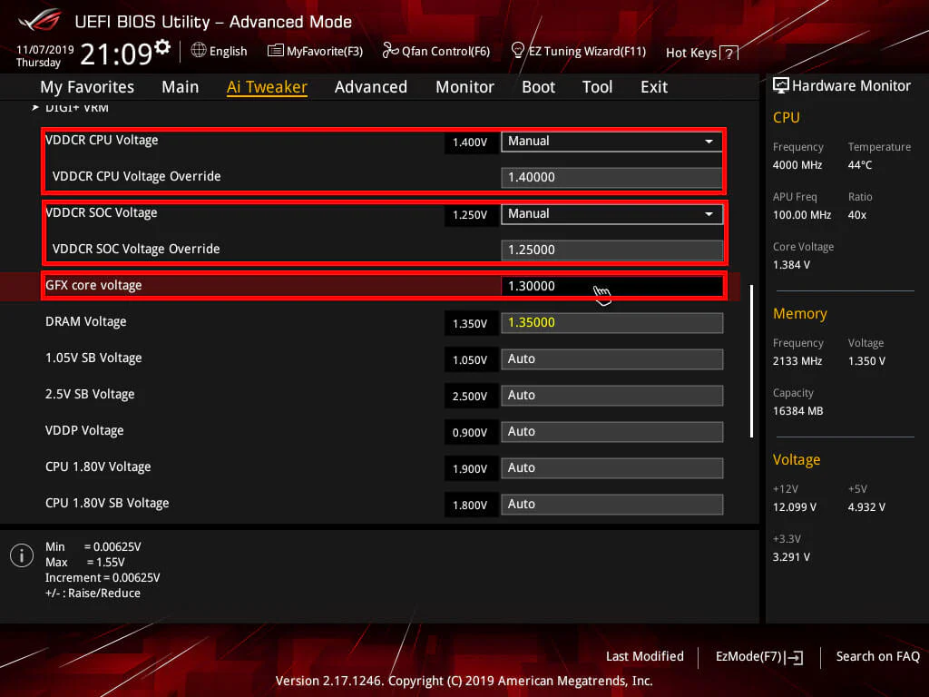 Risks of Incorrect CPU VDD Voltage Settings: