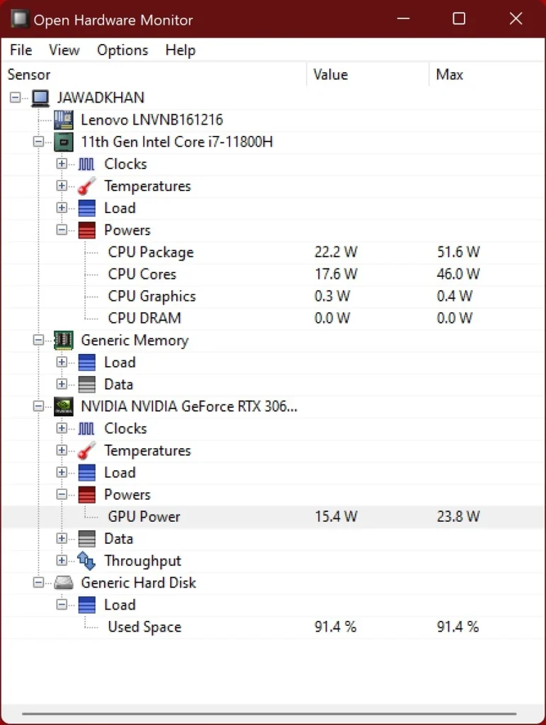 What Determines CPU Power Usage?