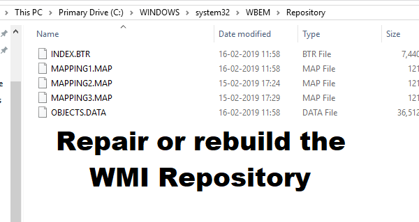 Rebuild the WMI Repository: